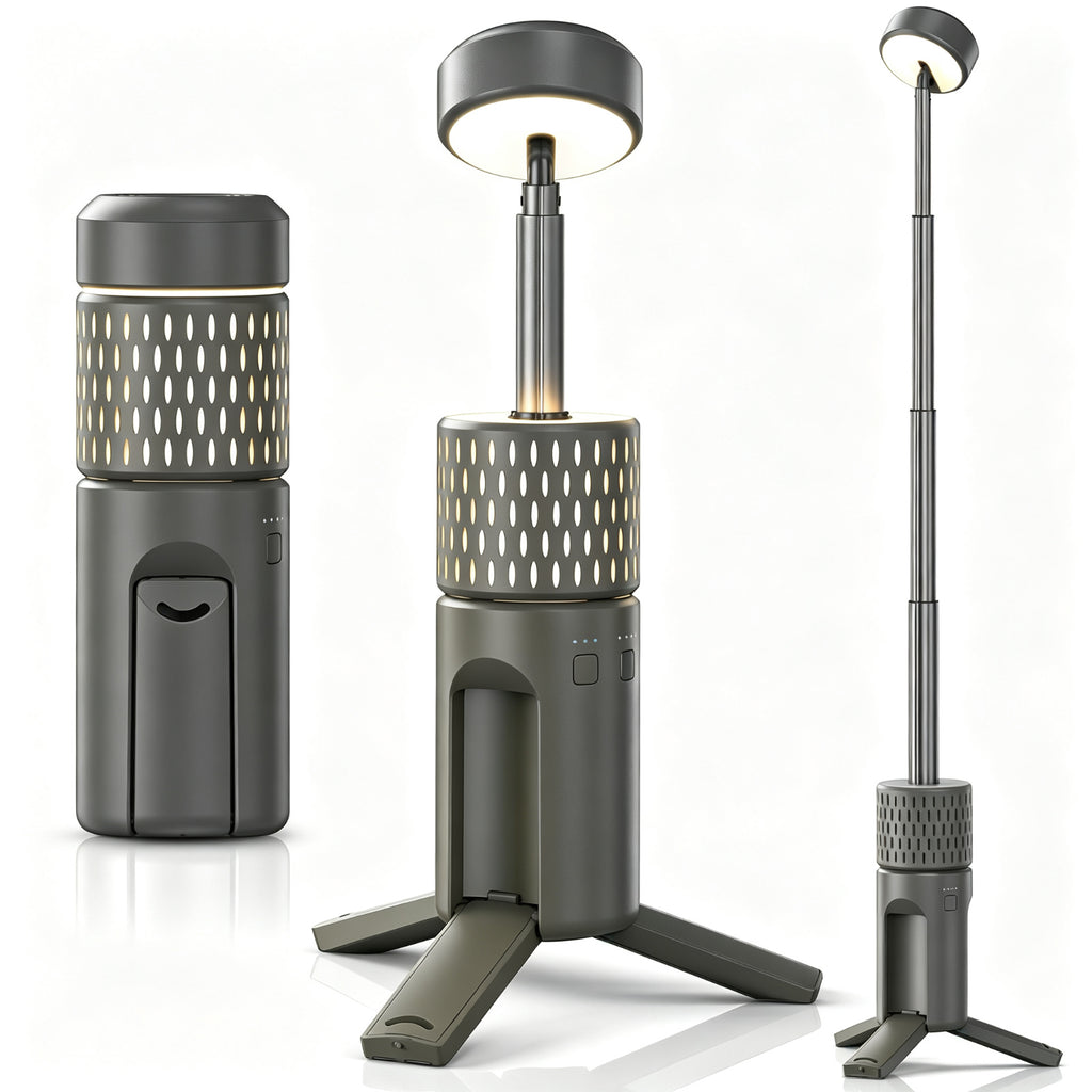 Wildmeet TrailBeam Telescopic LED Camping Lantern – 600LM Rechargeable Light with Foldable Tripod