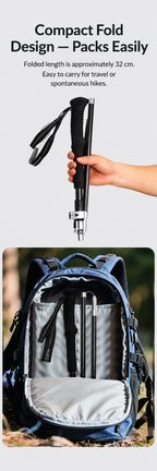 Wildmeet CarbonFold™ 3K Carbon Fiber Folding Trekking Poles – Pair