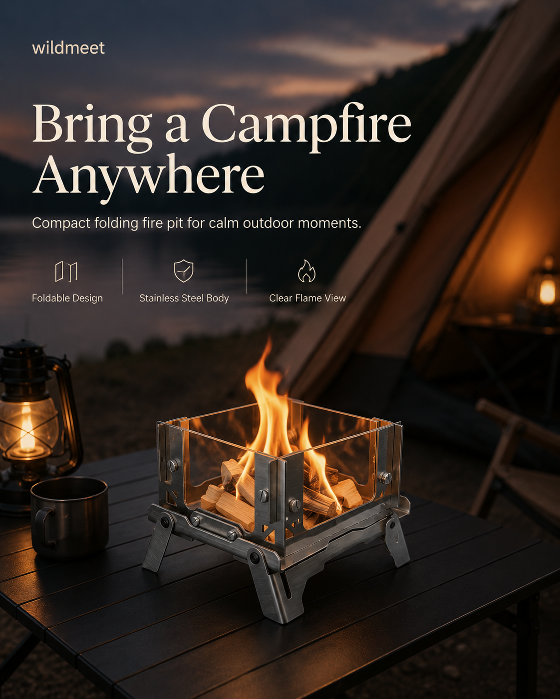 Wildmeet EmberFold™ Portable Fire Pit