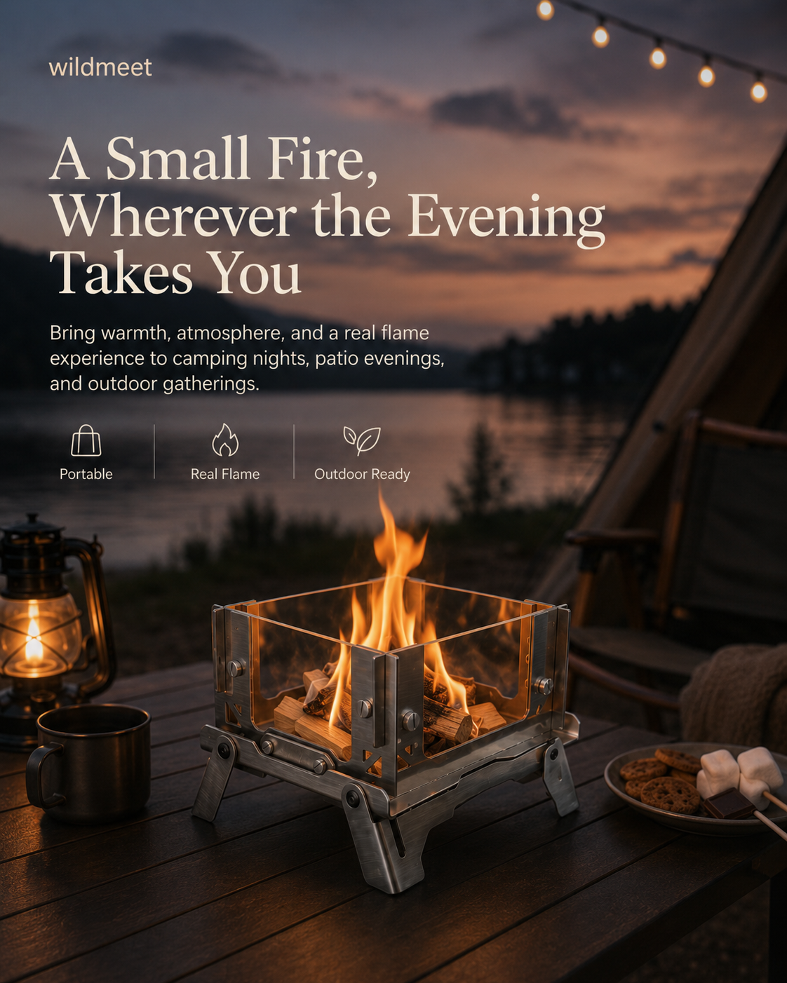 Wildmeet EmberFold™ Portable Fire Pit