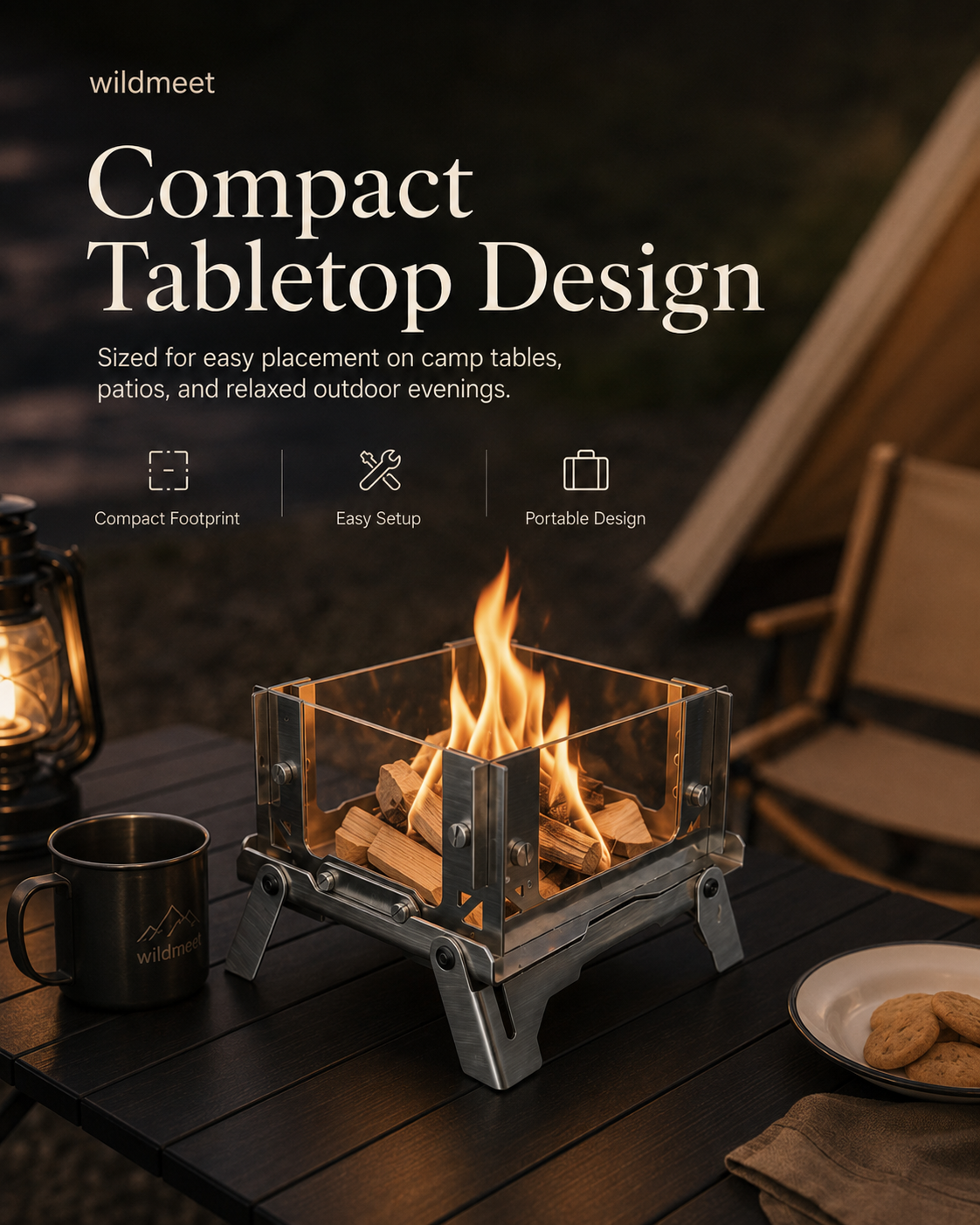 Wildmeet EmberFold™ Portable Fire Pit