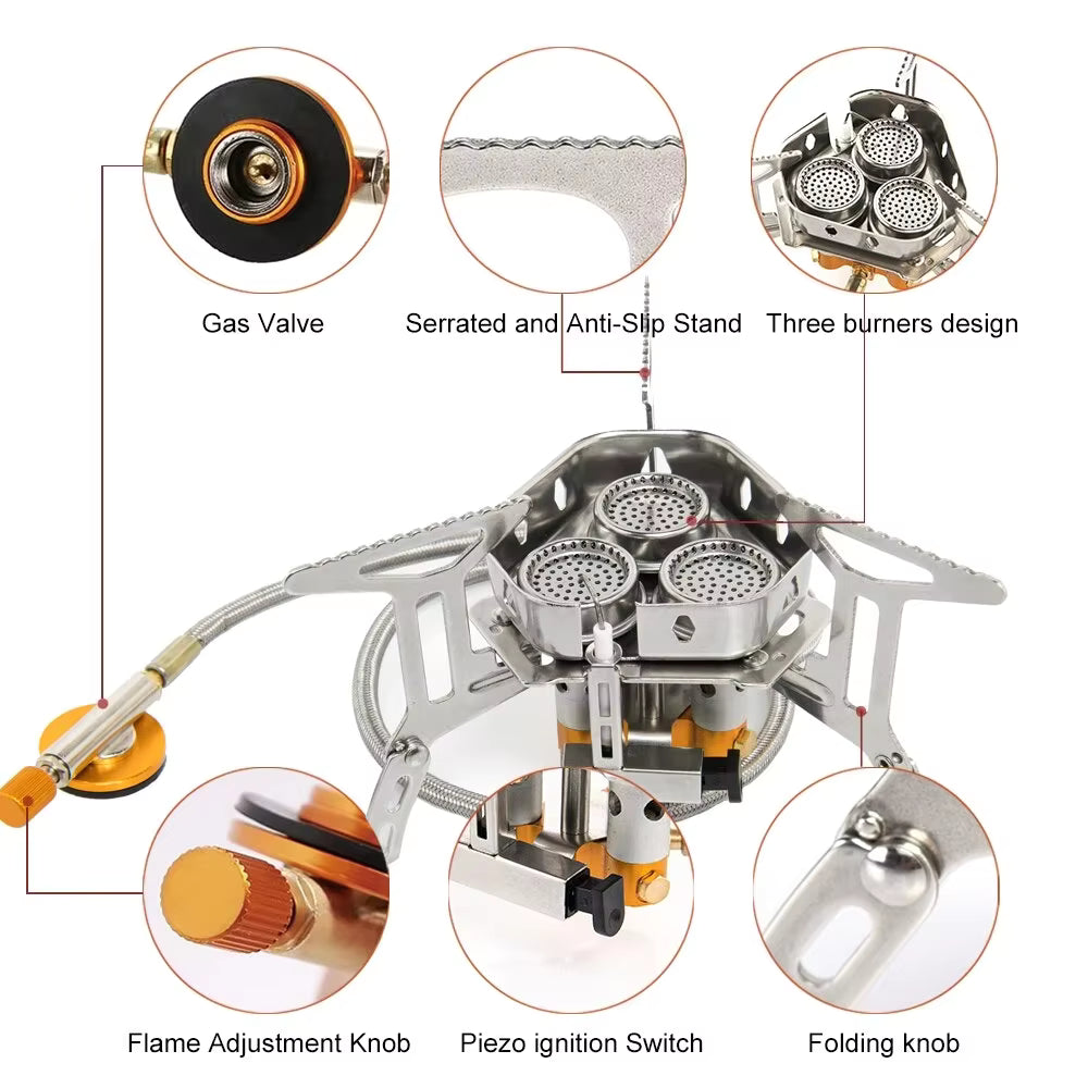 TriFlame Portable 3-Burner Camping Stove | Wildmeet
