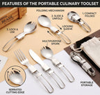 FoldMate Stainless Steel Camping Utensil Set