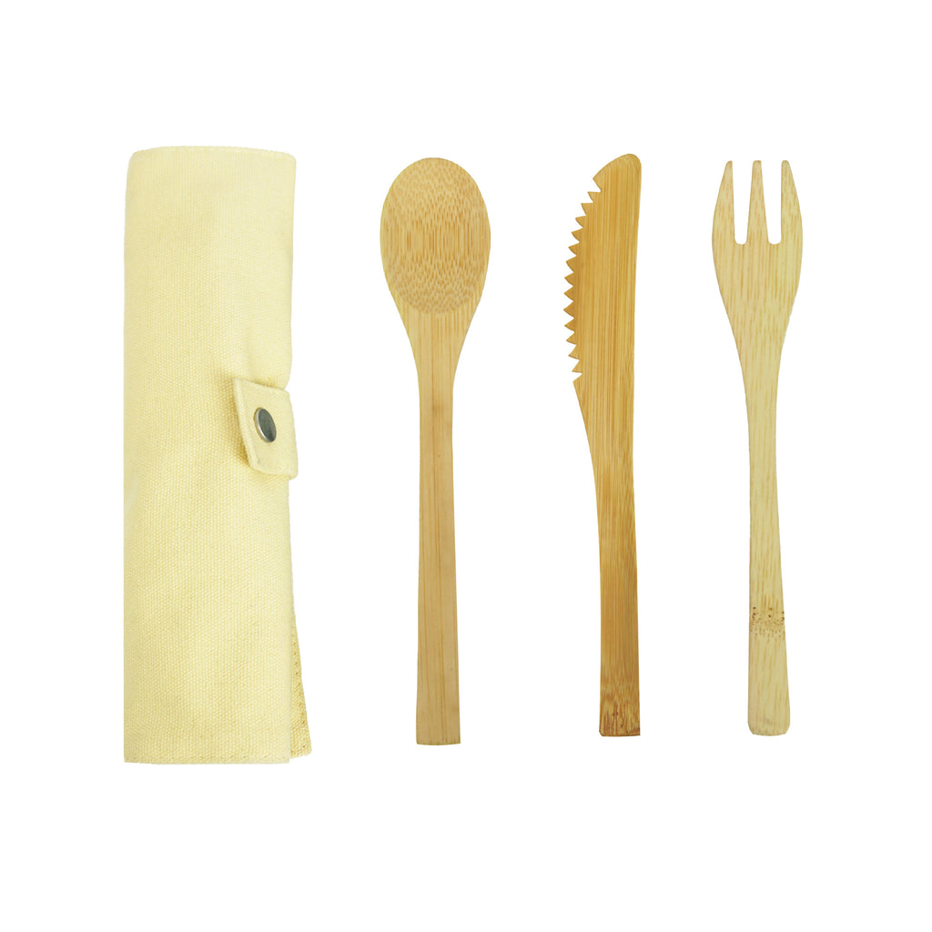 Wildmeet Bamboo Camp Utensil Set – Lightweight Portable Spoon Fork Knife for Outdoor Dining
