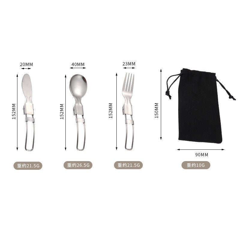 Wildmeet FoldMate Stainless Steel Camping Utensil Set – Portable Folding Spoon Fork Knife